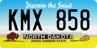 ND license plate KMX858