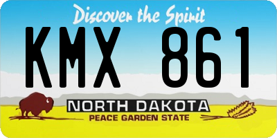 ND license plate KMX861