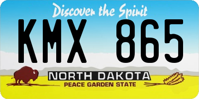 ND license plate KMX865
