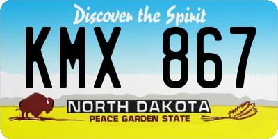 ND license plate KMX867