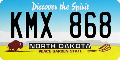 ND license plate KMX868