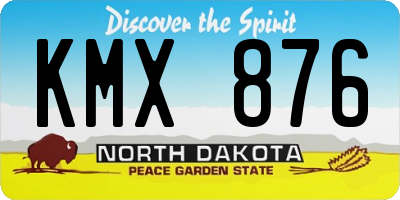 ND license plate KMX876