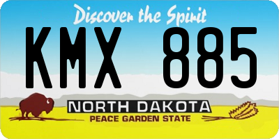 ND license plate KMX885
