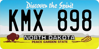 ND license plate KMX898