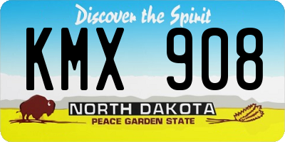 ND license plate KMX908