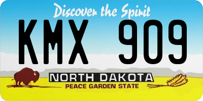 ND license plate KMX909