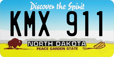 ND license plate KMX911