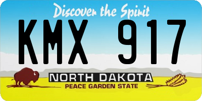 ND license plate KMX917