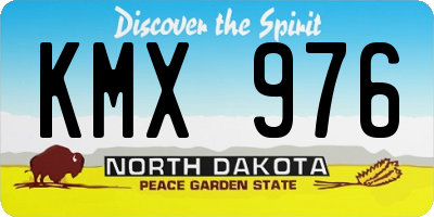 ND license plate KMX976