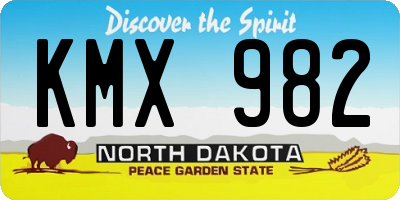 ND license plate KMX982