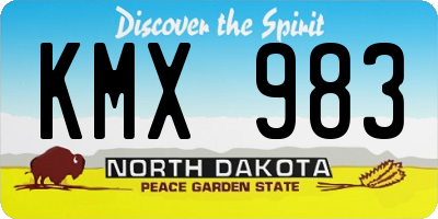 ND license plate KMX983