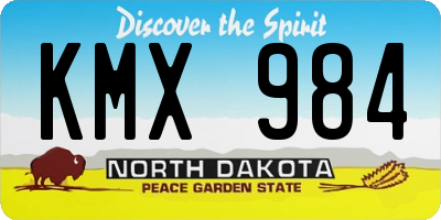 ND license plate KMX984