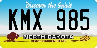 ND license plate KMX985