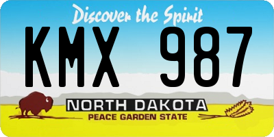 ND license plate KMX987