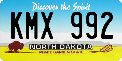 ND license plate KMX992
