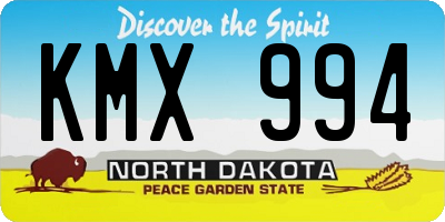ND license plate KMX994