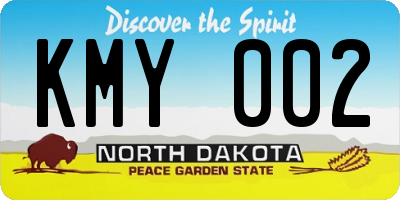 ND license plate KMY002