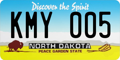 ND license plate KMY005