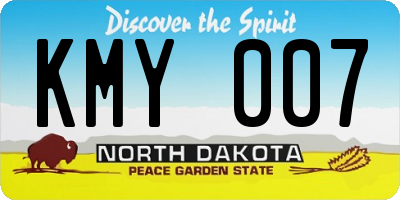 ND license plate KMY007