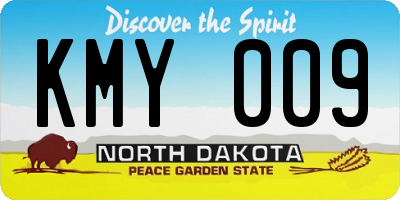 ND license plate KMY009