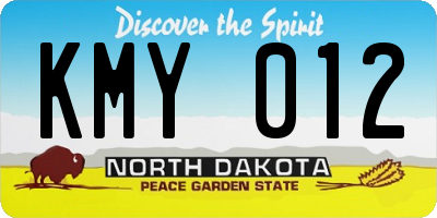 ND license plate KMY012