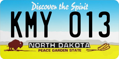 ND license plate KMY013