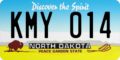 ND license plate KMY014