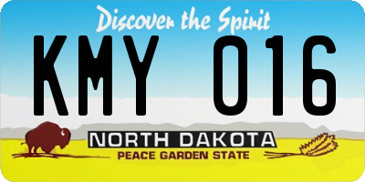 ND license plate KMY016