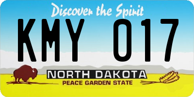 ND license plate KMY017