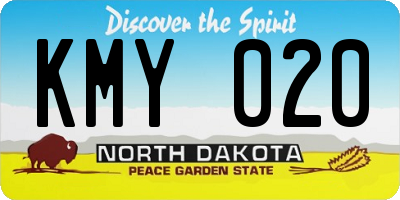 ND license plate KMY020