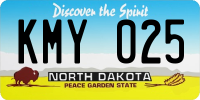 ND license plate KMY025