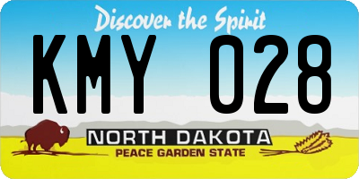 ND license plate KMY028