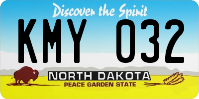 ND license plate KMY032