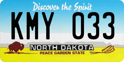 ND license plate KMY033