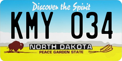 ND license plate KMY034