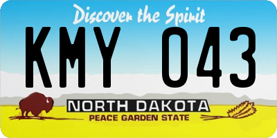 ND license plate KMY043