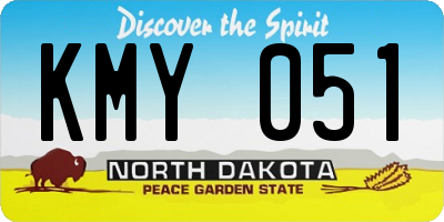 ND license plate KMY051