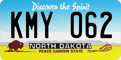 ND license plate KMY062