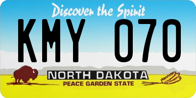 ND license plate KMY070
