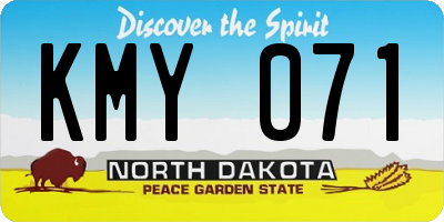 ND license plate KMY071