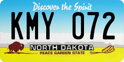 ND license plate KMY072