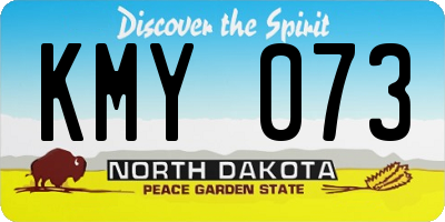 ND license plate KMY073