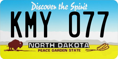 ND license plate KMY077
