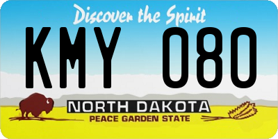 ND license plate KMY080