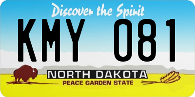 ND license plate KMY081