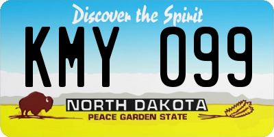 ND license plate KMY099