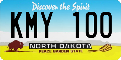 ND license plate KMY100