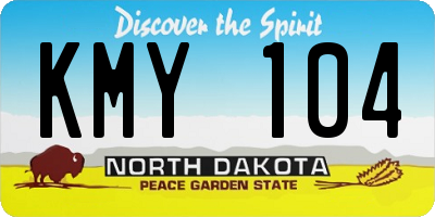 ND license plate KMY104