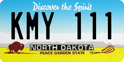 ND license plate KMY111