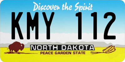 ND license plate KMY112